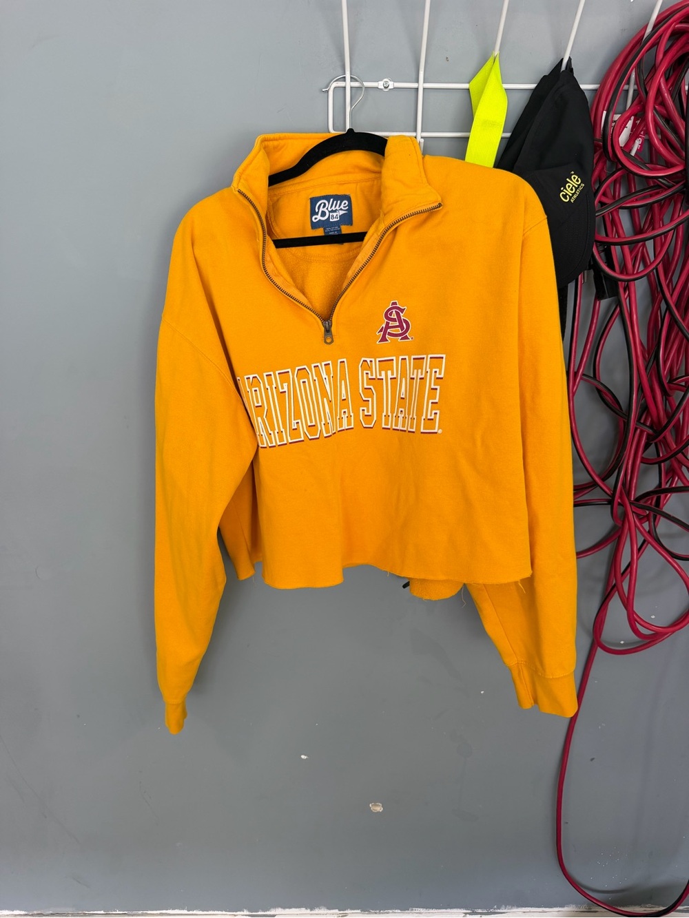 Blue 84 Arizona State Gold Quarter-Zip Cropped Pullover